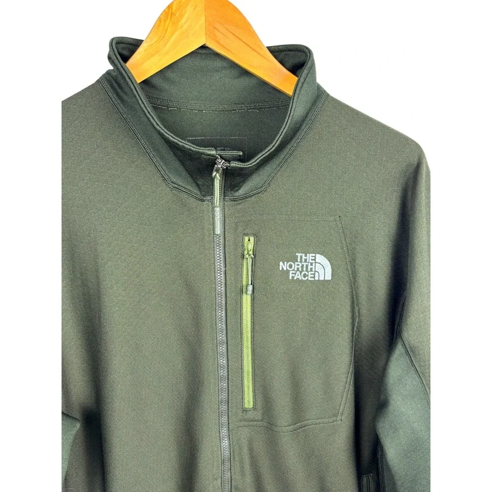 The North Face Mens Full Zip‎ Grid Fleece Jacket Olive Green XL NF0A3L96